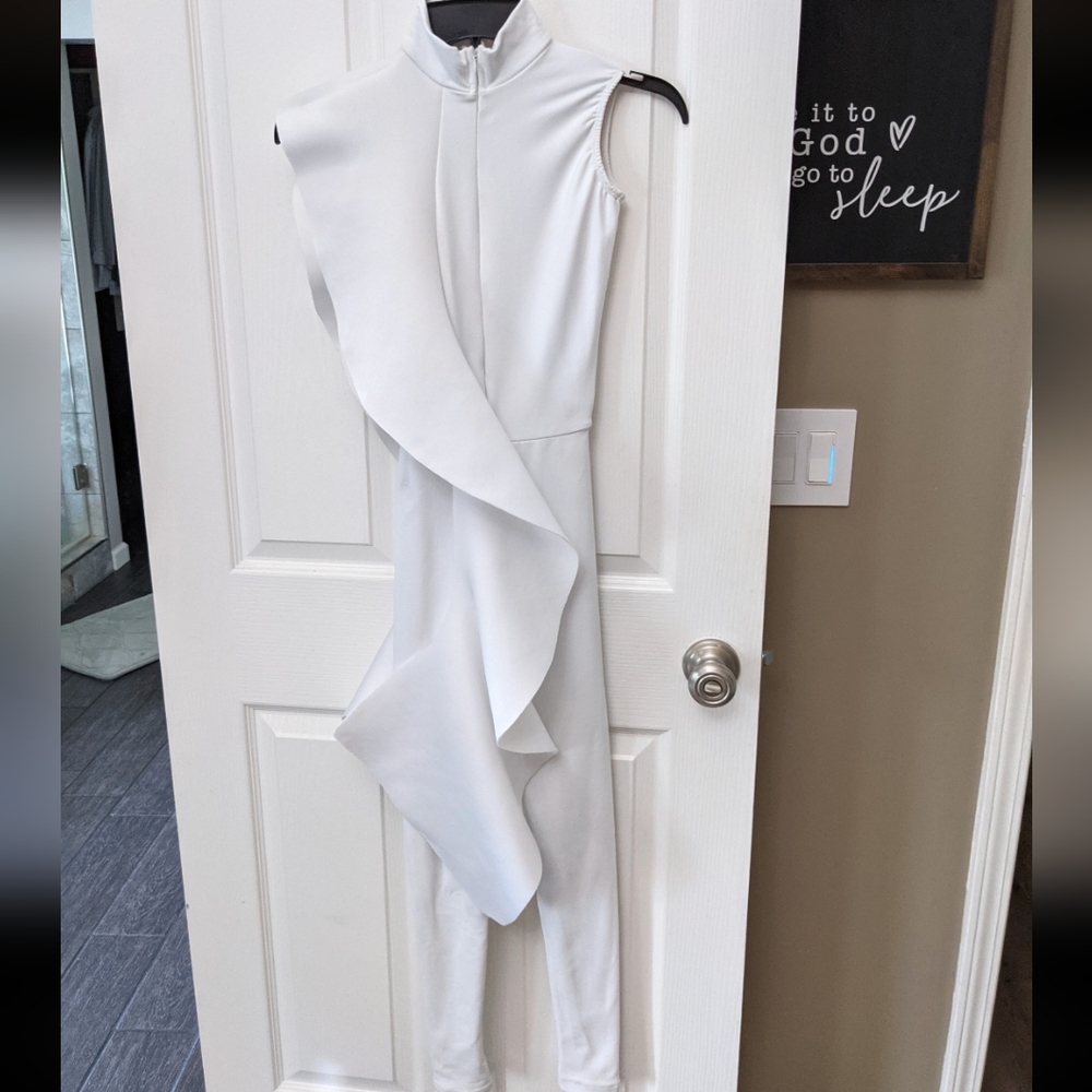 White Contemporary Jazz Solo Costume - Size Large Child Artistic Dance Designs